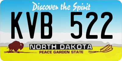 ND license plate KVB522