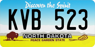 ND license plate KVB523
