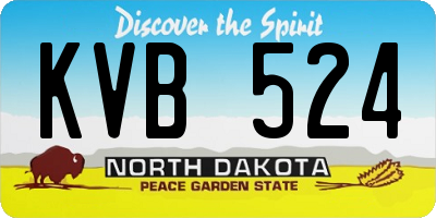 ND license plate KVB524