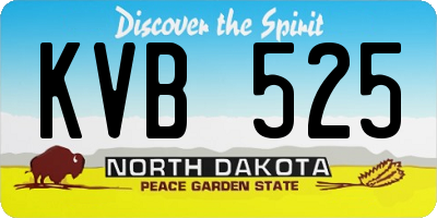 ND license plate KVB525