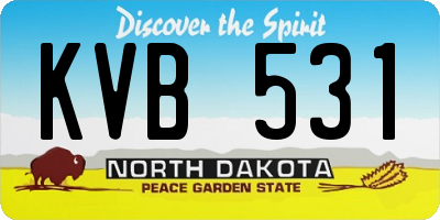 ND license plate KVB531