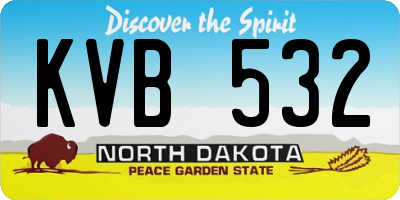 ND license plate KVB532