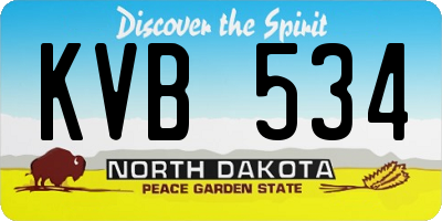 ND license plate KVB534