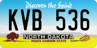 ND license plate KVB536