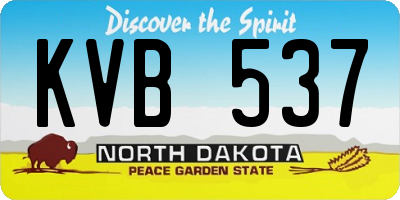 ND license plate KVB537