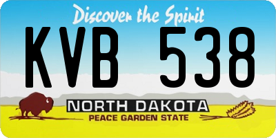 ND license plate KVB538