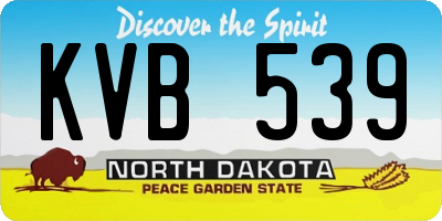 ND license plate KVB539