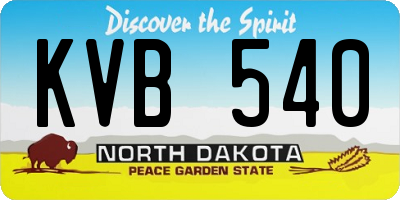 ND license plate KVB540