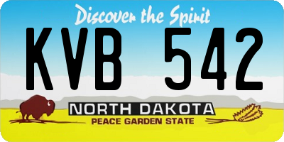 ND license plate KVB542
