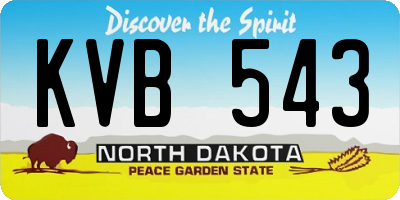 ND license plate KVB543