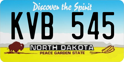 ND license plate KVB545
