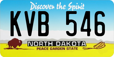 ND license plate KVB546