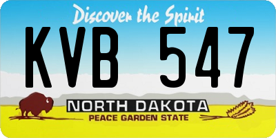 ND license plate KVB547