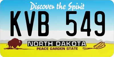 ND license plate KVB549