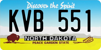 ND license plate KVB551