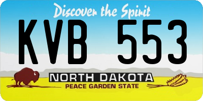 ND license plate KVB553