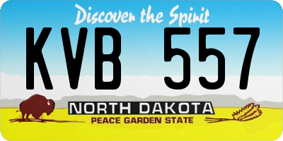 ND license plate KVB557