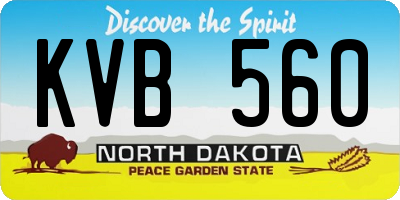 ND license plate KVB560