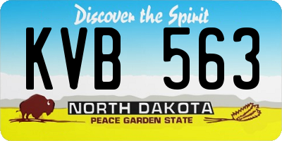 ND license plate KVB563