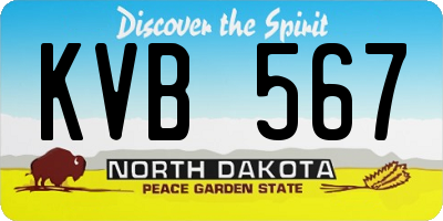 ND license plate KVB567