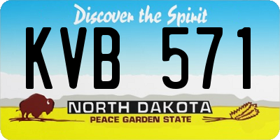 ND license plate KVB571
