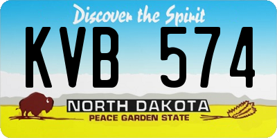 ND license plate KVB574