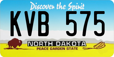 ND license plate KVB575