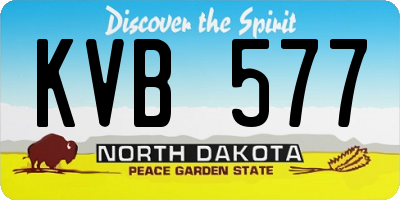 ND license plate KVB577
