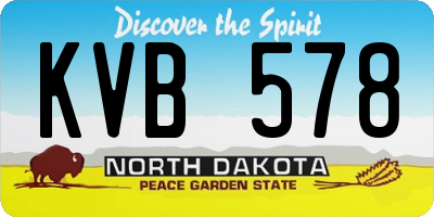 ND license plate KVB578