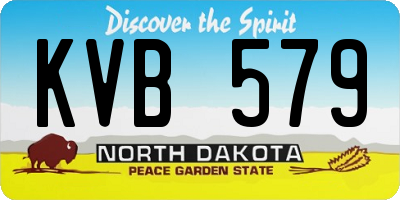 ND license plate KVB579
