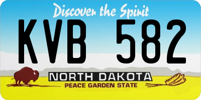 ND license plate KVB582