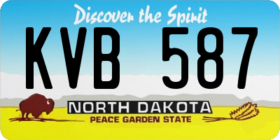 ND license plate KVB587
