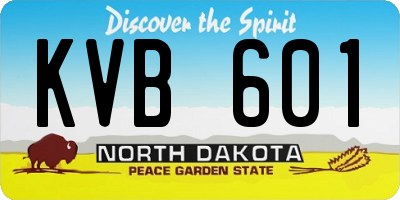ND license plate KVB601