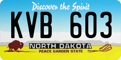 ND license plate KVB603