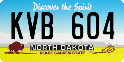 ND license plate KVB604