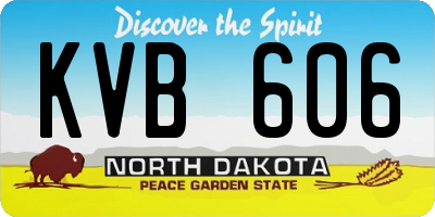 ND license plate KVB606