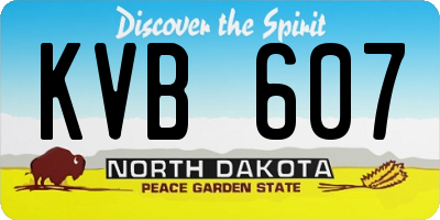 ND license plate KVB607