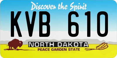 ND license plate KVB610
