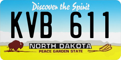 ND license plate KVB611