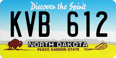 ND license plate KVB612