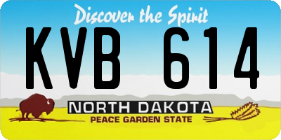 ND license plate KVB614