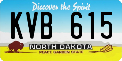 ND license plate KVB615