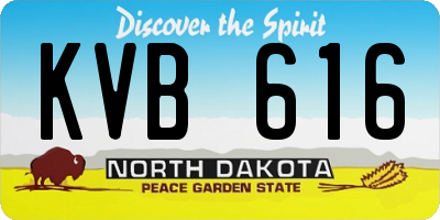 ND license plate KVB616