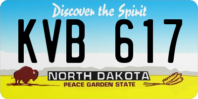 ND license plate KVB617