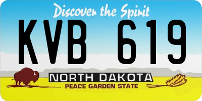 ND license plate KVB619