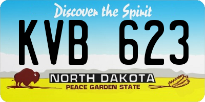 ND license plate KVB623