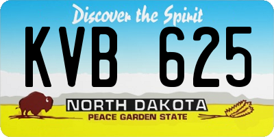 ND license plate KVB625