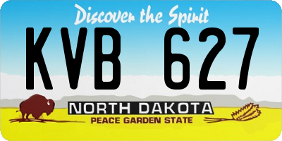 ND license plate KVB627