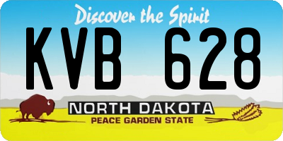 ND license plate KVB628