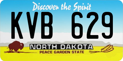 ND license plate KVB629